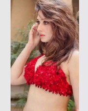 Milky White Tamannaah in a Sexy Hot Red Lehenga Photoshoot Stills 04