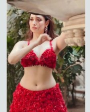 Milky White Tamannaah in a Sexy Hot Red Lehenga Photoshoot Stills 10