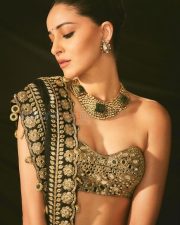 Modern Beauty Ananya Panday in an Embroidered Black Lehenga with a Bandeau Blouse Pictures 02