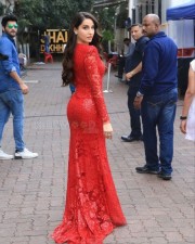 Nora Fatehi in a Long Red Gown Picture 01