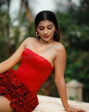 Oosi Rosy Dancer Yashika Aannand in a Red Strapless Mini Dress Pictures 02