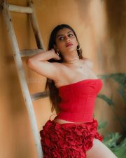 Oosi Rosy Dancer Yashika Aannand in a Red Strapless Mini Dress Pictures 04