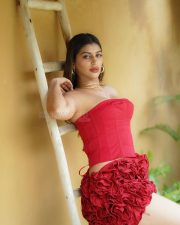 Oosi Rosy Dancer Yashika Aannand in a Red Strapless Mini Dress Pictures 05