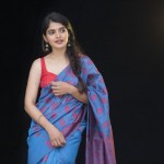 Sanchita Shetty 7 Party Movie Actress Sanchita Shetty Blue Saree Photoshoot Stills