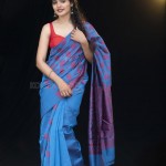 Sanchita Shetty 6 Party Movie Actress Sanchita Shetty Blue Saree Photoshoot Stills