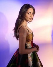 Pati Patni Aur Woh Do Actress Rakul Preet Singh in a Floral Printed Gown with a Strappy Top Photos 05