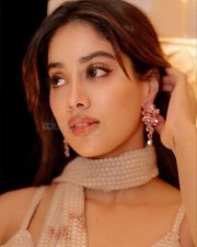 Peddi Actress Janvhi Kapoor in a Beige Sequinned Maxi Dress with Floral Print Photos 02