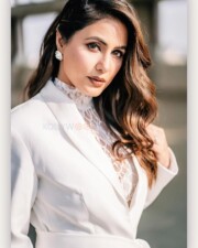 Powerful Hina Khan in a Sleek White Pant Suit Photos 03