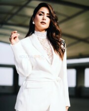 Powerful Hina Khan in a Sleek White Pant Suit Photos 04
