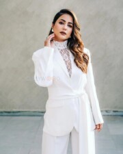 Powerful Hina Khan in a Sleek White Pant Suit Photos 06