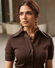 Pretty Hot and Sexy Malavika Mohanan in a Brown Gucci Collared Top with Matching High Waist Trousers Photos 01 Pretty Hot and Sexy Malavika Mohanan in a Brown Gucci Collared Top with Matching High Waist Trousers Photos 01