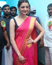 Pretty Kajal Aggarwal In Red Saree Photos