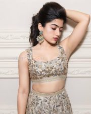 Pushpa 2 Actress Rashmika Mandanna in a Floral Lehenga Photos 03