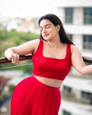 Rachel Actress Honey Rose in a Sleeveless Red Crop Top and Long Skirt Pictures 01 Rachel Actress Honey Rose in a Sleeveless Red Crop Top and Long Skirt Pictures 01