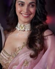 Radiant Actress Kiara Advani in a Pink Organza Saree With Gold Embroidered Blouse Photos 02