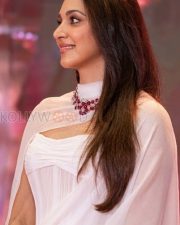 Radiant Actress Kiara Advani in a White Draped Saree Ruby Necklace Photos 03 Radiant Actress Kiara Advani in a White Draped Saree Ruby Necklace Photos 03