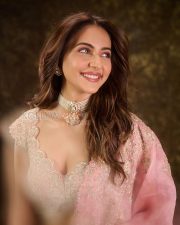 Radiant Actress Rakul Preet Singh in a Pink Embroidered Lehenga Photos 01