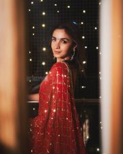 Radiant Beauty Alia Bhatt in a Red Manish Malhotra Lehenga Photos 04