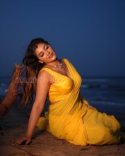 Radiant Yashika Aannand Cleavage in a Yellow Saree Photos 01 Radiant Yashika Aannand Cleavage in a Yellow Saree Photos 01