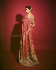 Radiating Beauty Deepika Padukone in a Red Bandhani Saree at Anant Ambani Pre Wedding Bash Pictures 03