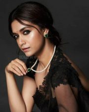 Raghu Thatha Actress Keerthy Suresh Sexy Black Saree Photos 02