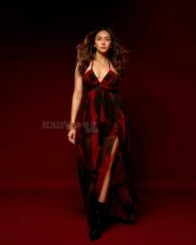 Rakul Preet Singh in a Printed Plunge Neck Thigh Slit Dress Photos 02 Rakul Preet Singh in a Printed Plunge Neck Thigh Slit Dress Photos 02