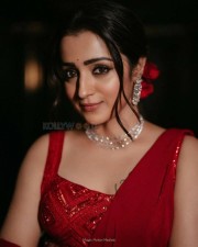 Ram Part 1 Actress Trisha Krishnan in Red Dress Pictures 05