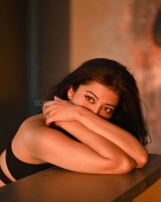 Ramana Avatara Actress Pranitha Subhash in a Black Cut Out Crop Top Pictures 02