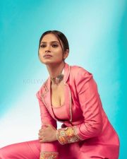 Ramya Pandian in a Pink Suit Photoshoot Pictures 06