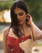 Ravishing Heroine Malavika Mohanan in an Ivory and Red Chiffon Bandhani Printed Maxi Dress Pictures 02 Ravishing Heroine Malavika Mohanan in an Ivory and Red Chiffon Bandhani Printed Maxi Dress Pictures 02