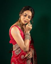 Ravishing Rakul Preet Singh in a Royal Red Saree with a Matching Sleeveless Blouse Pictures 02