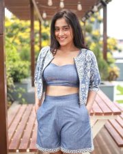 Ravishing Regina Cassandra in a Light Blue Bralette Top and Shorts Photos 03
