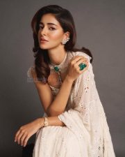 Regal Beauty Ananya Panday in a Manish Malhotra White Lace Saree and Corset Blouse with a Lace Cape Pictures 03