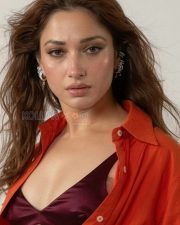 Riveting Actress Tamannaah Bhatia in a Red Open Shirt and Maroon Satin Bralette Photos 02 Riveting Actress Tamannaah Bhatia in a Red Open Shirt and Maroon Satin Bralette Photos 02