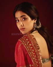 Royal Beauty Janhvi Kapoor in a Red Hand Embroidered Saree with Green Blouse Pictures 02 Royal Beauty Janhvi Kapoor in a Red Hand Embroidered Saree with Green Blouse Pictures 02
