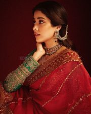 Royal Beauty Janhvi Kapoor in a Red Hand Embroidered Saree with Green Blouse Pictures 03 Royal Beauty Janhvi Kapoor in a Red Hand Embroidered Saree with Green Blouse Pictures 03