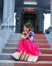 Sakshi Agarwal in Traditional Dress in Temple Photos 03