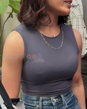 Samantha Ruth Prabhu in a Grey Crop Top with Erect Nipples Photos 01