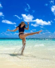 Saniya Iyappan Beach Swimsuit Pictures 02