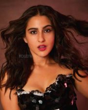 Sara Ali Khan in a Black Shoulder Strap Dress Pictures 01