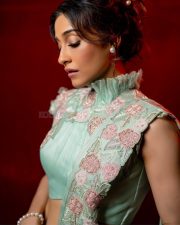Section 108 Actress Regena Cassandrra in a Pastel Sea Green Draped Saree with a Matching Sleeveless High Neck Blouse Photos 04 Section 108 Actress Regena Cassandrra in a Pastel Sea Green Draped Saree with a Matching Sleeveless High Neck Blouse Photos 04