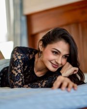 Seductive Actress Andrea Jeremiah in a White Lace Crop Top Photos 04