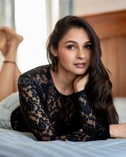 Seductive Actress Andrea Jeremiah in a White Lace Crop Top Photos 05