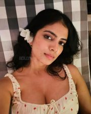 Seductive Malavika Mohanan Cleavage in a Sleeveless Star Print Short Skirt Photos 02 Seductive Malavika Mohanan Cleavage in a Sleeveless Star Print Short Skirt Photos 02