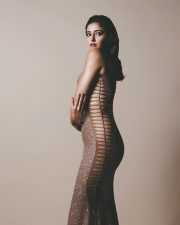 Sensual Ananya Panday in a Metallic Rose Bodycon Gown Photos 04
