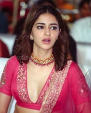 Sexy Actress Ananya Panday in a Pink Lehenga at Liger Pre Releaes Event Photos 01