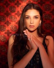 Sexy Aditi Rao Hydari in a Black Bustier Gown Photos 01