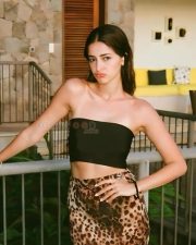 Sexy Ananya Panday in a Strapless Tube Top and Animal Print Skirt Photo 01