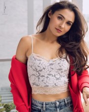 Sexy Andreah Jeremiah in a Lace Bralette and Red Jacket Photos 01