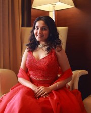 Sexy Anikha Surendran in a Red Bralette and Matching Gown Photos 01